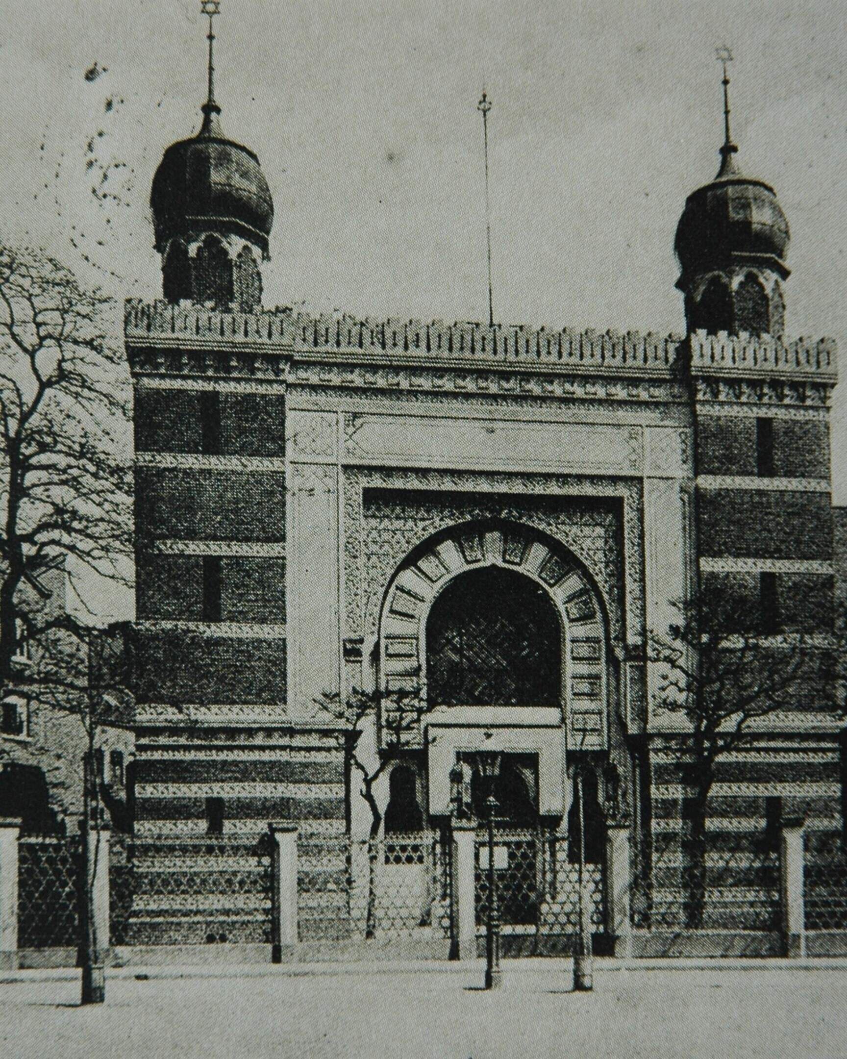 Postkarte Synagogenplatz, ehemalige Front Synagoge