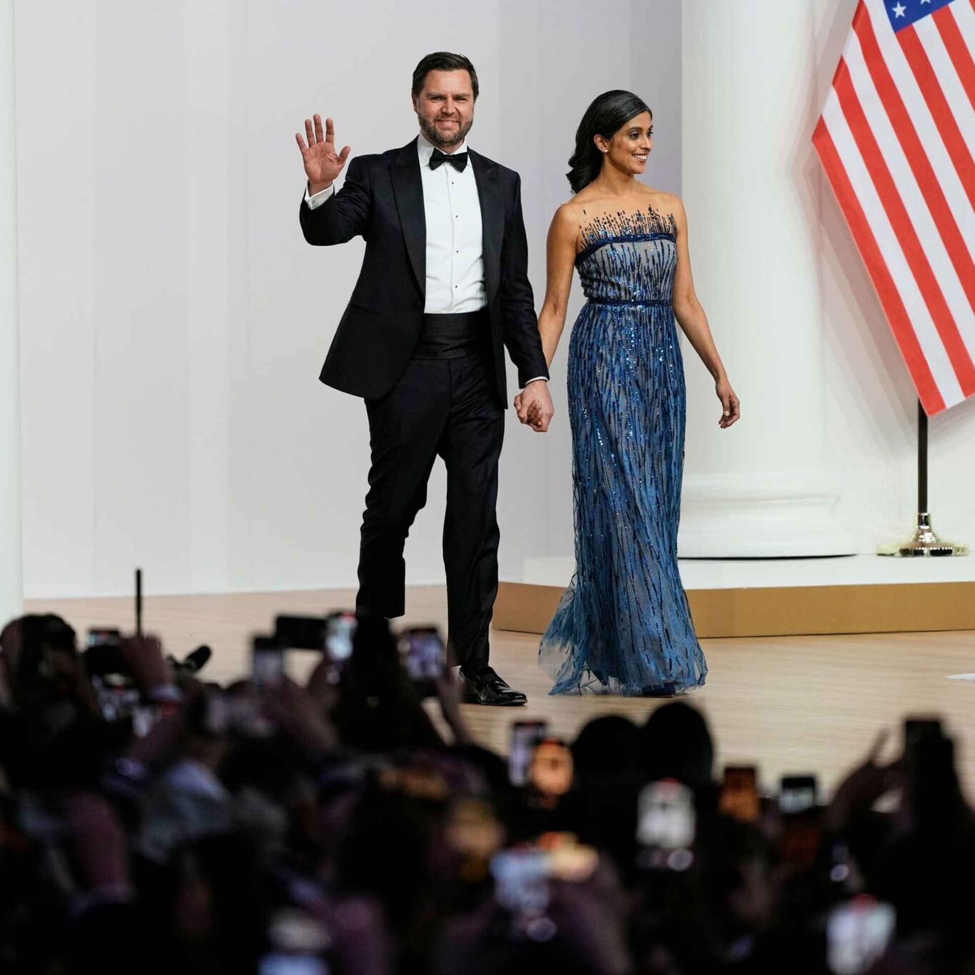 Fashion Blue Dress Melania Trump Best Outfits Usha Vance Dons Black Suede  Pumps With Husband Vice