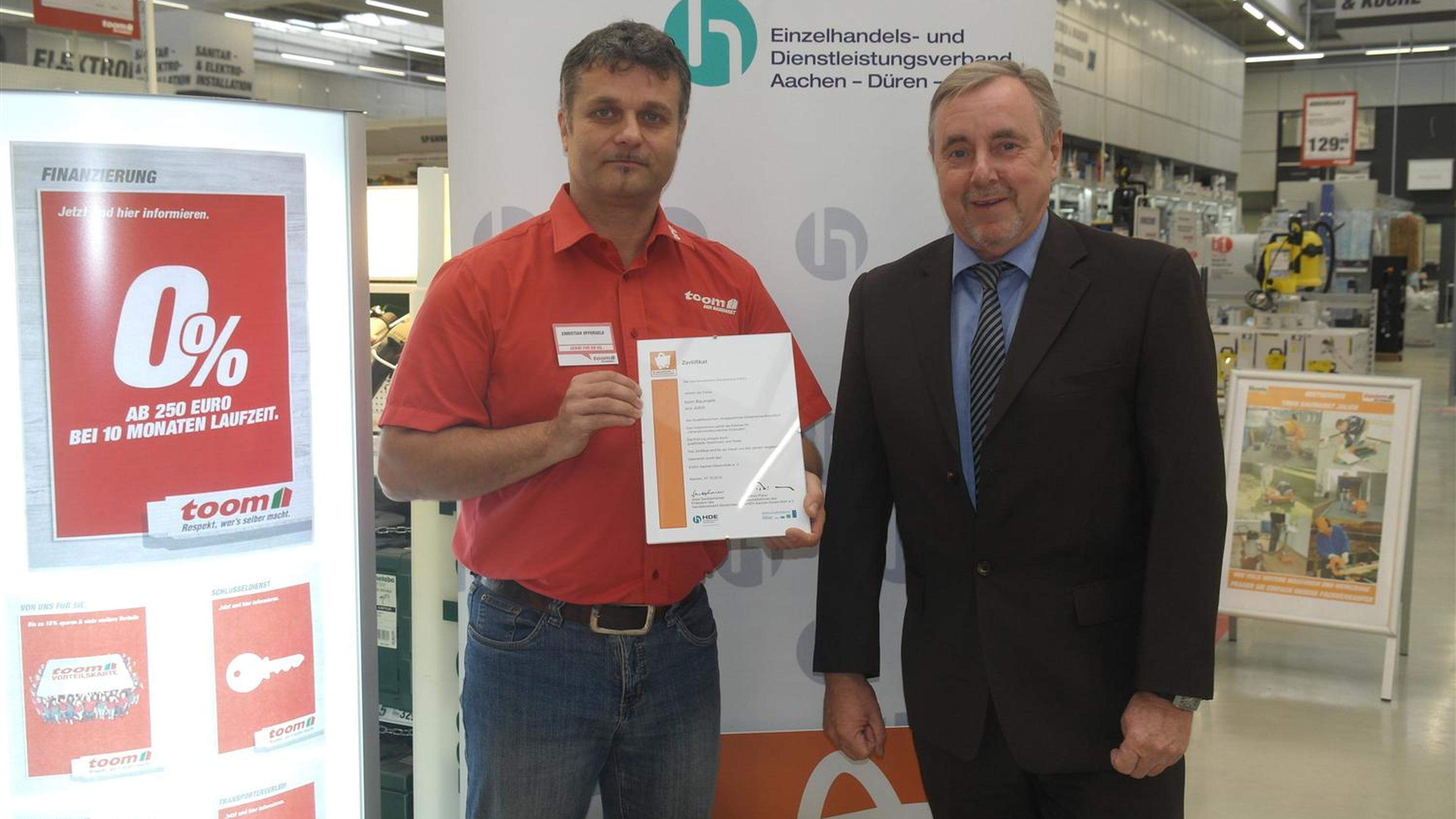 Qualitätszeichen für den toomBaumarkt Jülich Aachener Zeitung