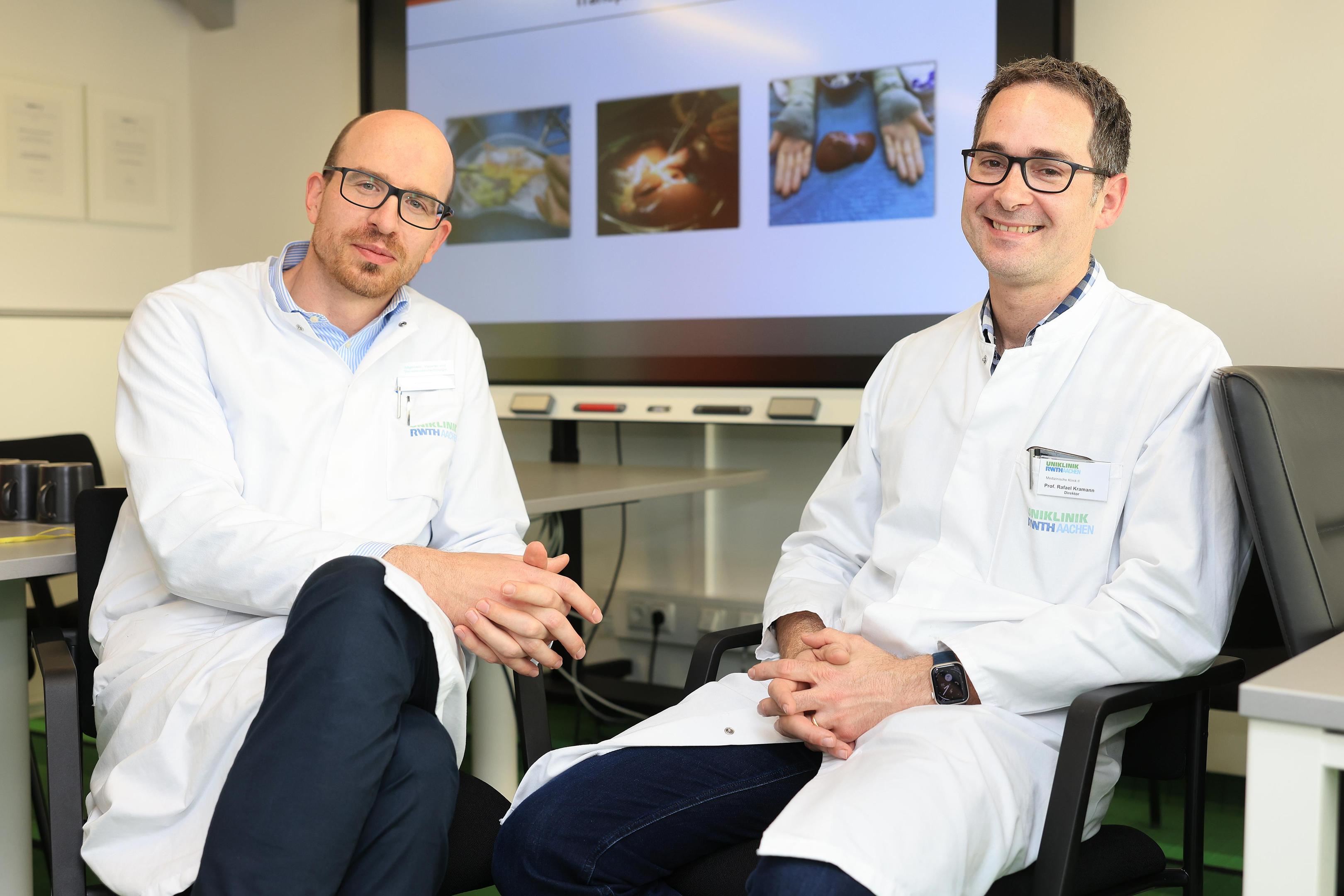 Klinikum Aachen Organspende: Florian Vondran (links) und Rafael Kramann.