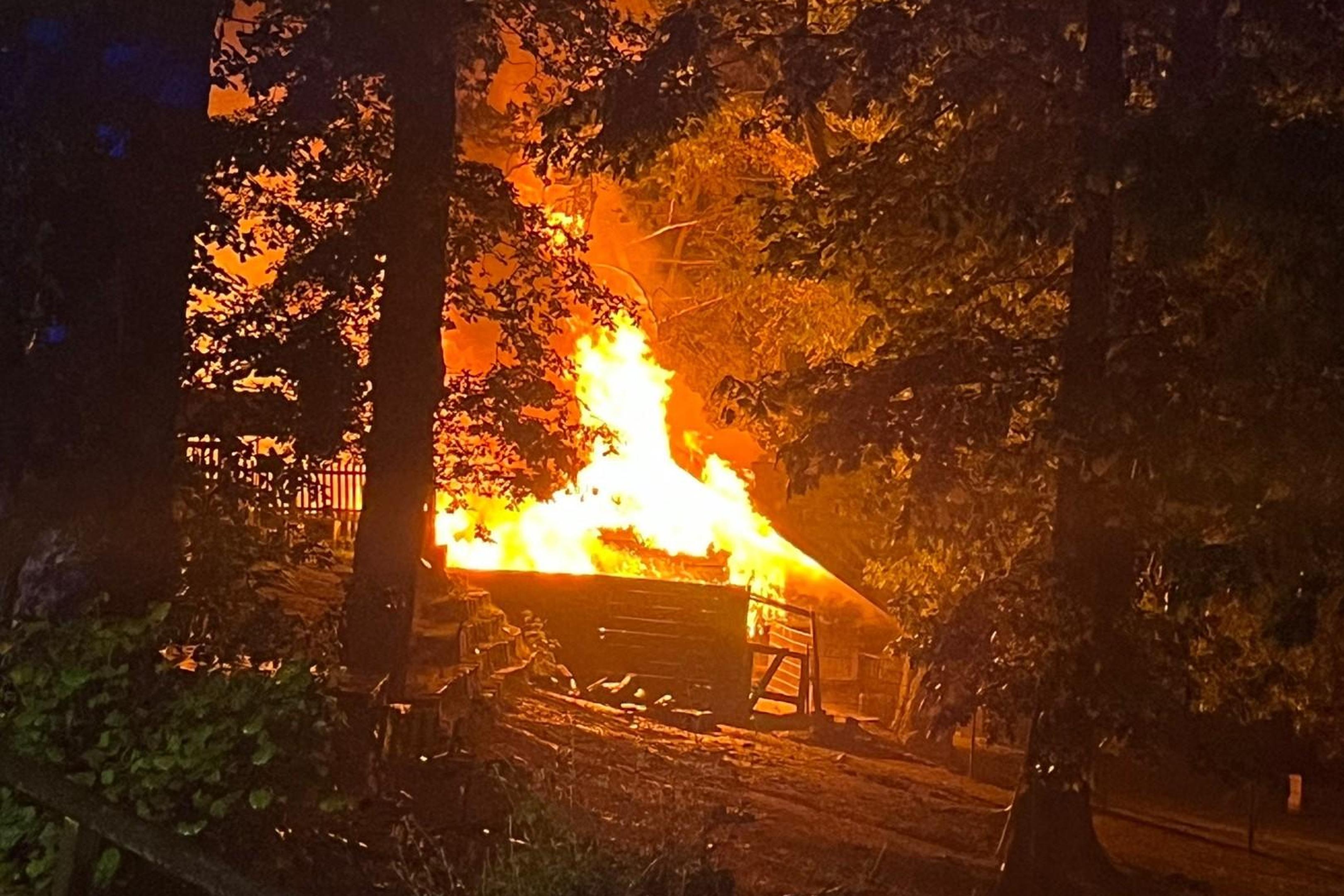 Bei dem Brand im Alsdorfer Tierpark am frühen Morgen des 16. Mai, einem Donnerstag, wurde das Versorgungslager vollständig zerstört.