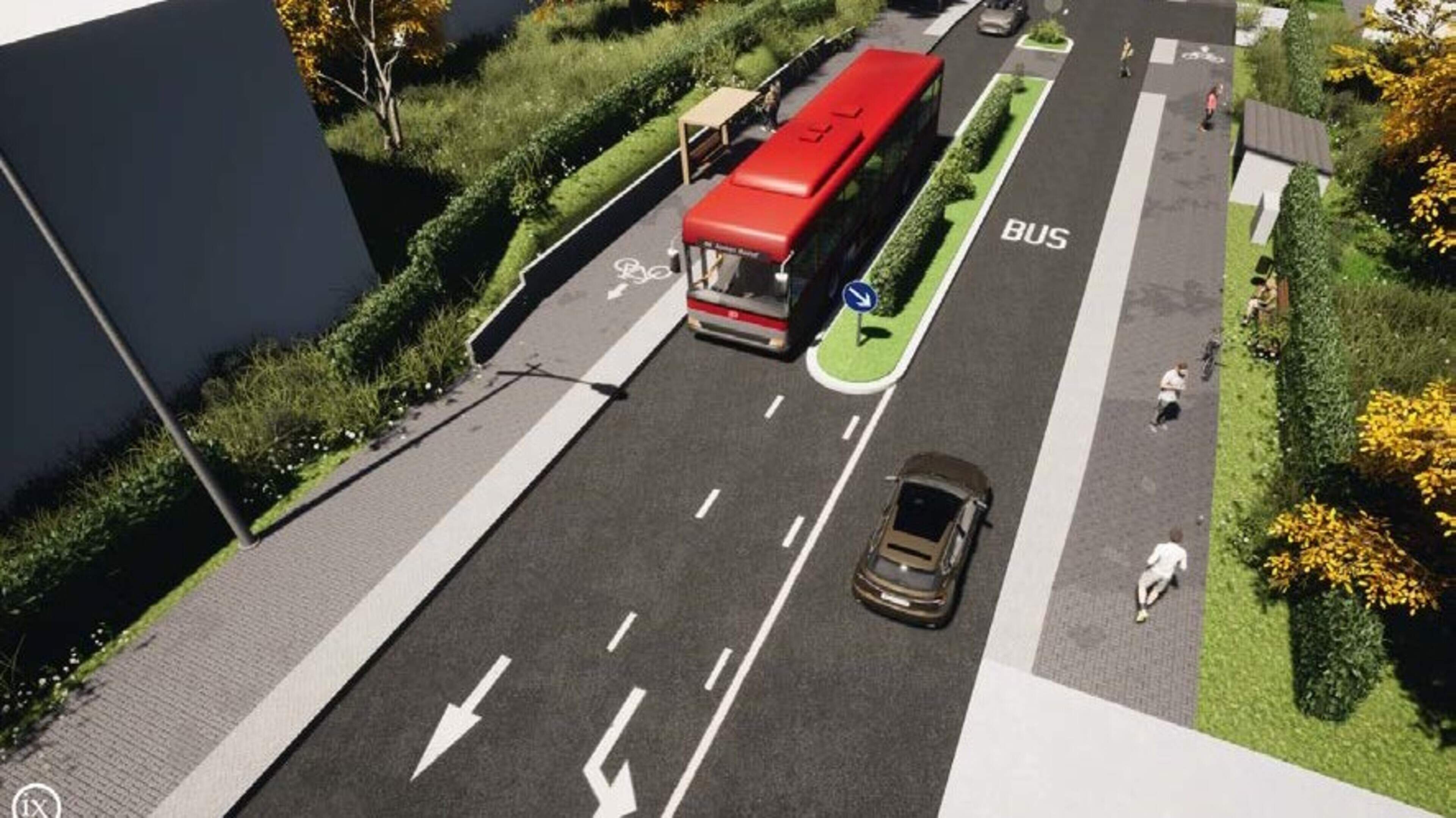 Im Gegenverkehr Auf Derselben Fahrbahn Hält Ein Linienbus www.aachener-zeitung.de