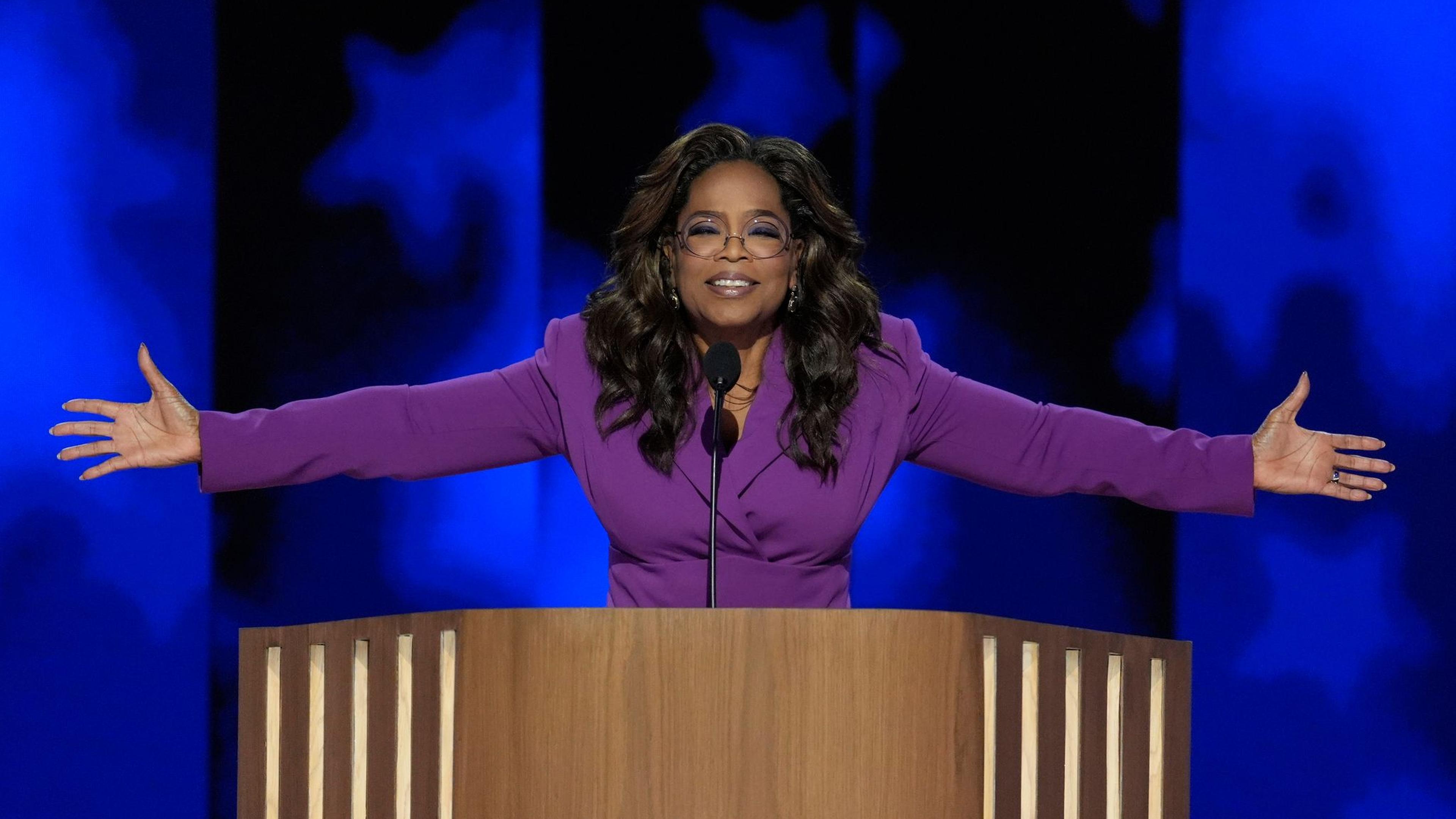 Talkgröße Oprah Winfrey spottet bei Parteitag über Vance