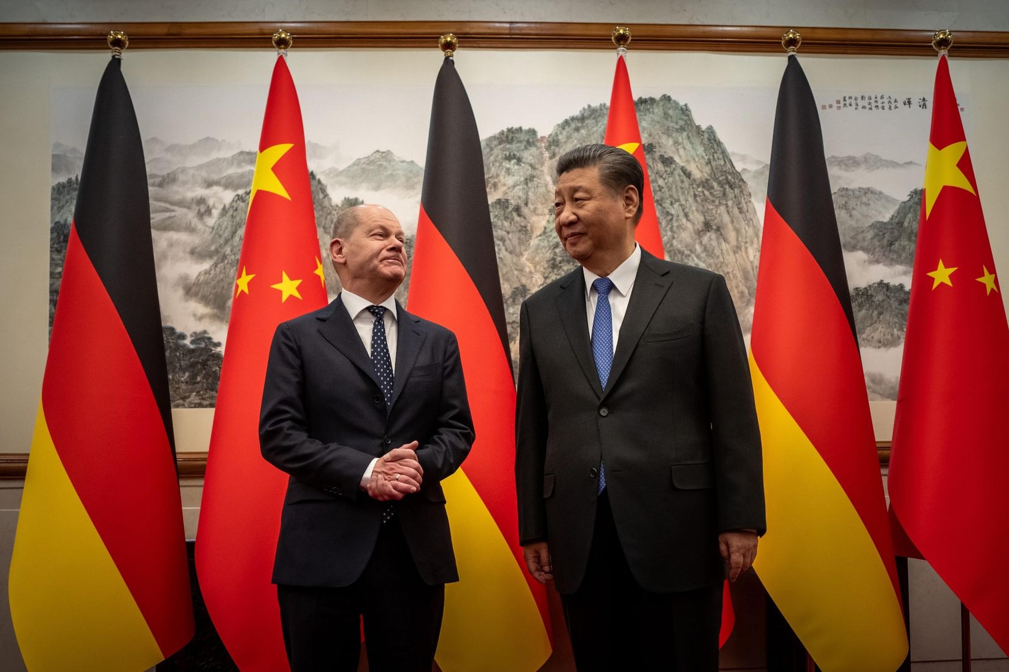 Chinas Staatspräsident Xi Jinping empfängt Bundeskanzler Olaf Scholz in Peking.