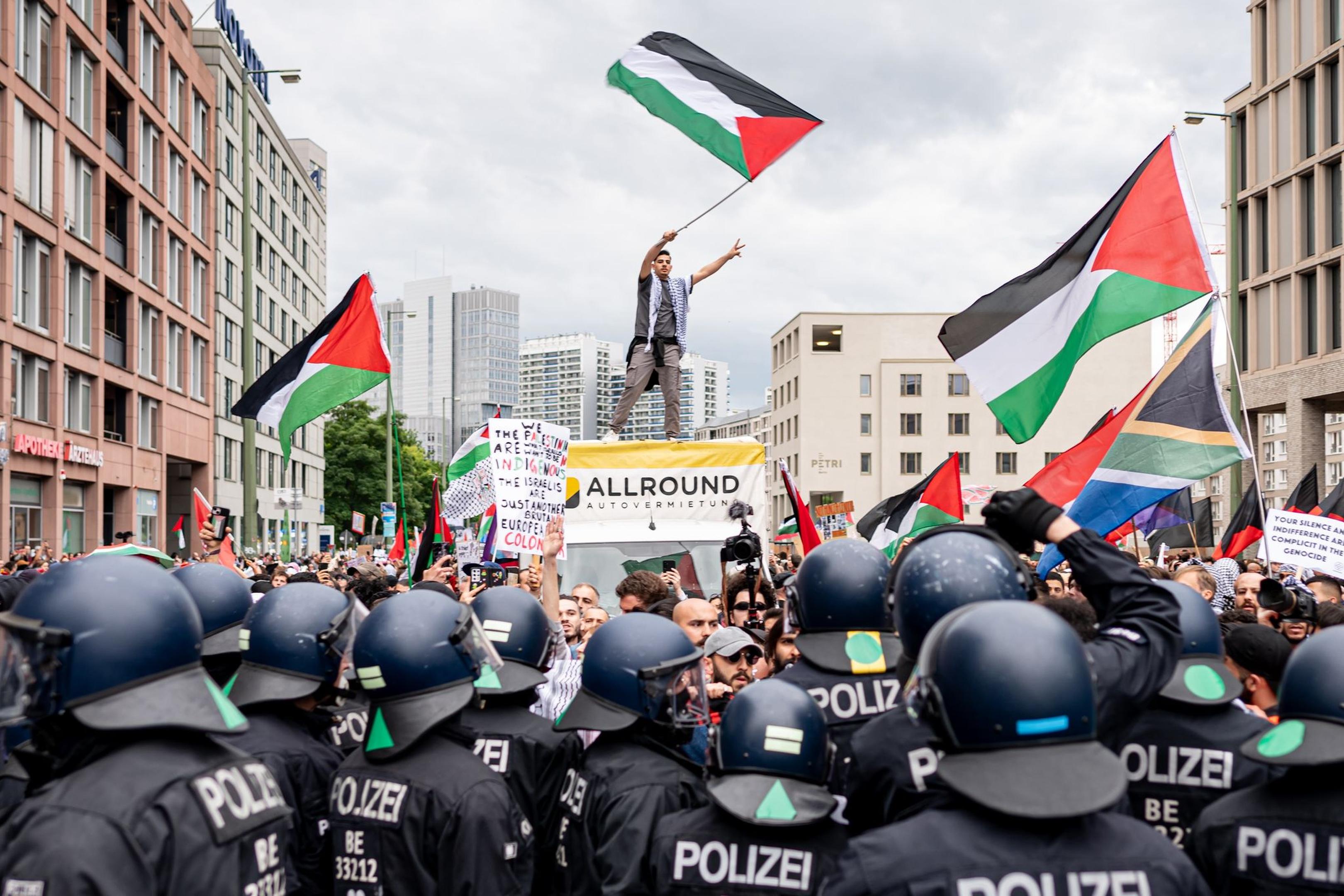 Die propalästinensische Demonstration „Palestine will be free“ in Berlin.